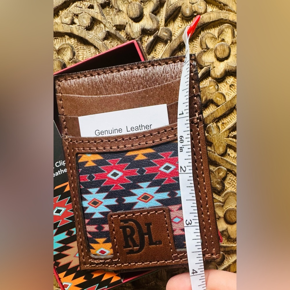 Red Dirt Hat Company Brown and Multicolor Card Holder and Money Clip NWT - Picture 4 of 7